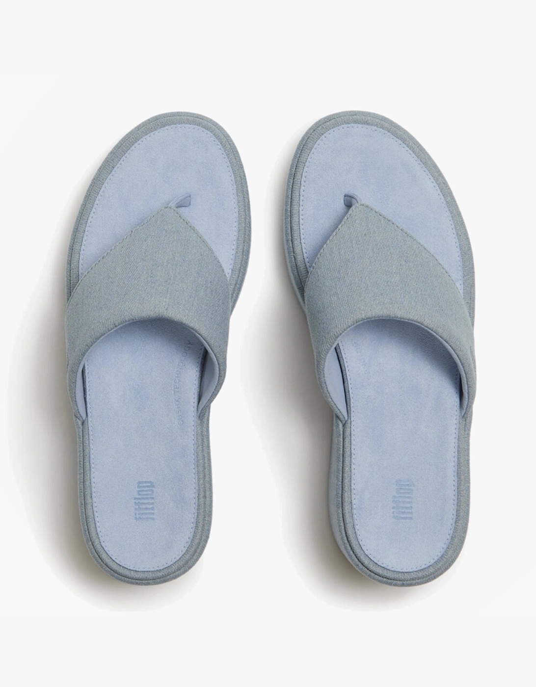 PLATFFORMS DENIM Womens Toe-Post Sandals Light Denim