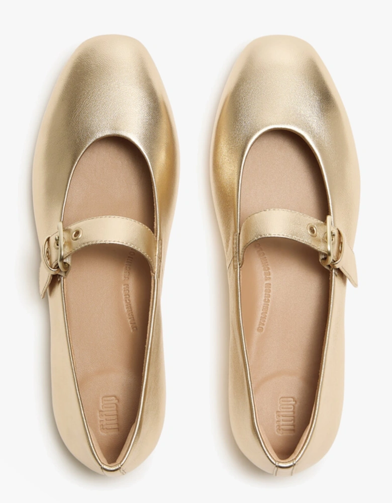 DELICATO LEATHER Womens Mary Jane Platino