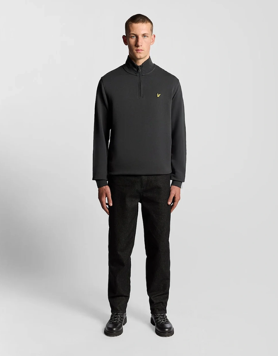Lyle & Scott Loopback Quarter-Zip Sweatshirt - Gunmetal
