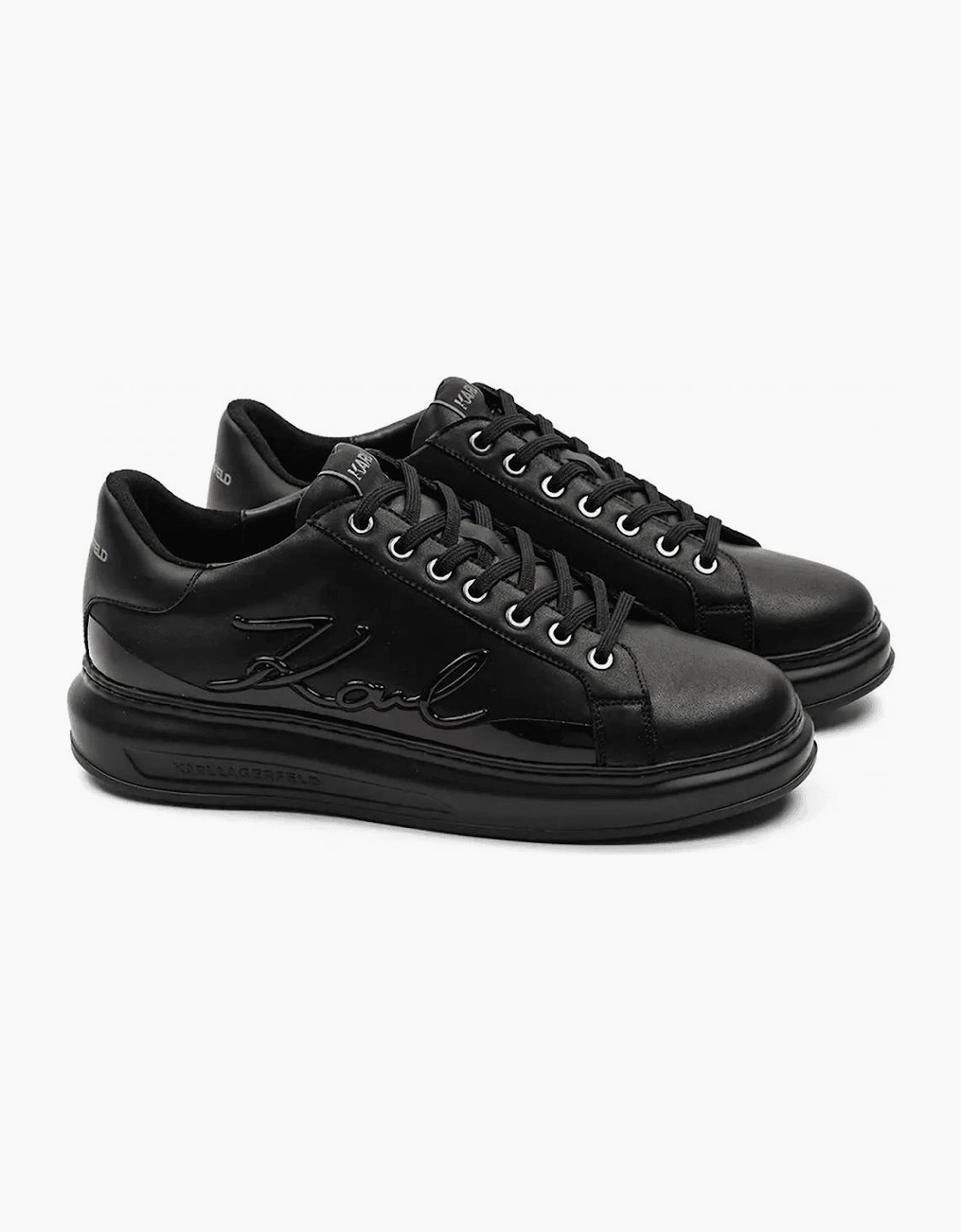 Signia Shine Logo Triple Black Leather Trainer