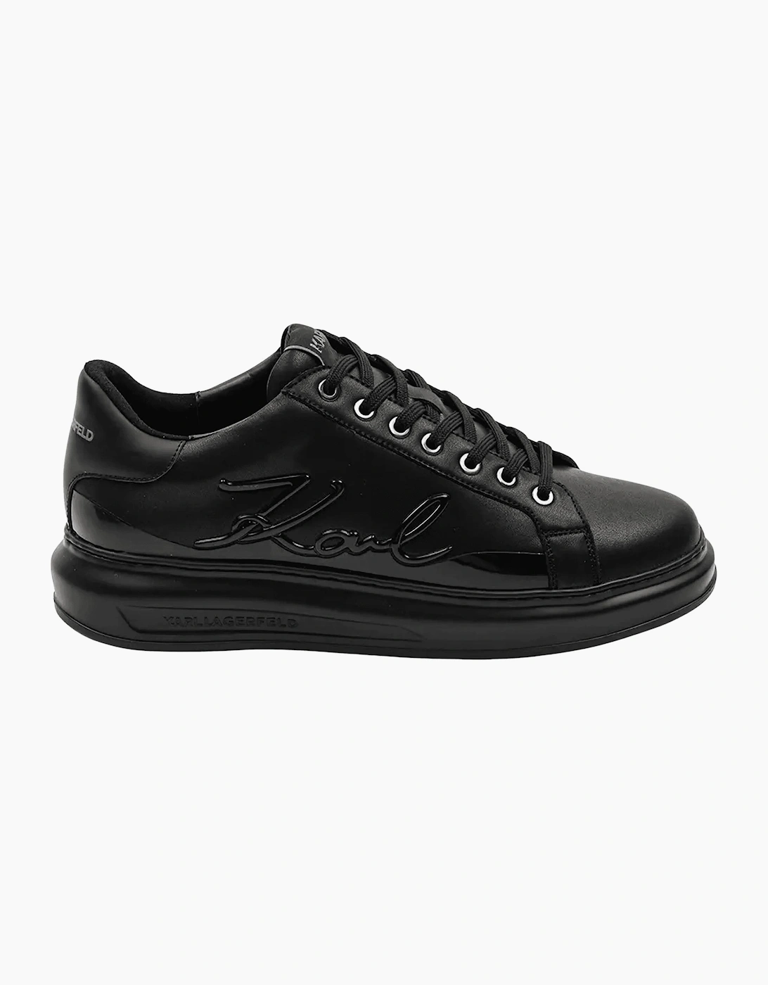 Signia Shine Logo Triple Black Leather Trainer, 4 of 3