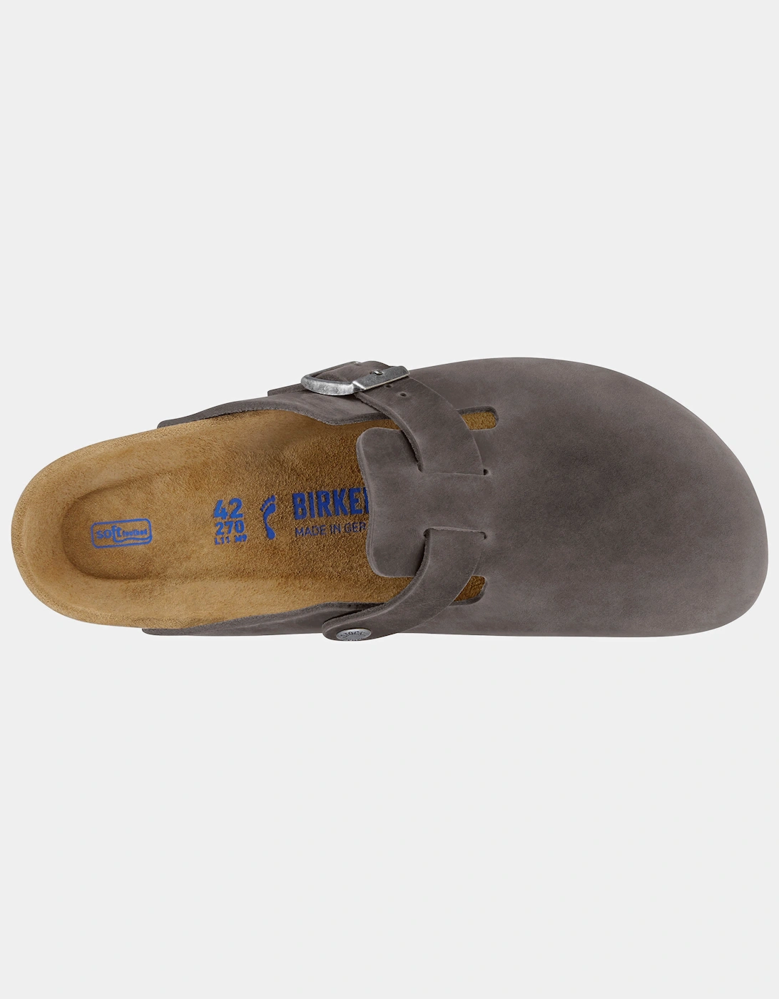 Soft Footbed Oiled Leather Unisex Clogs - Iron