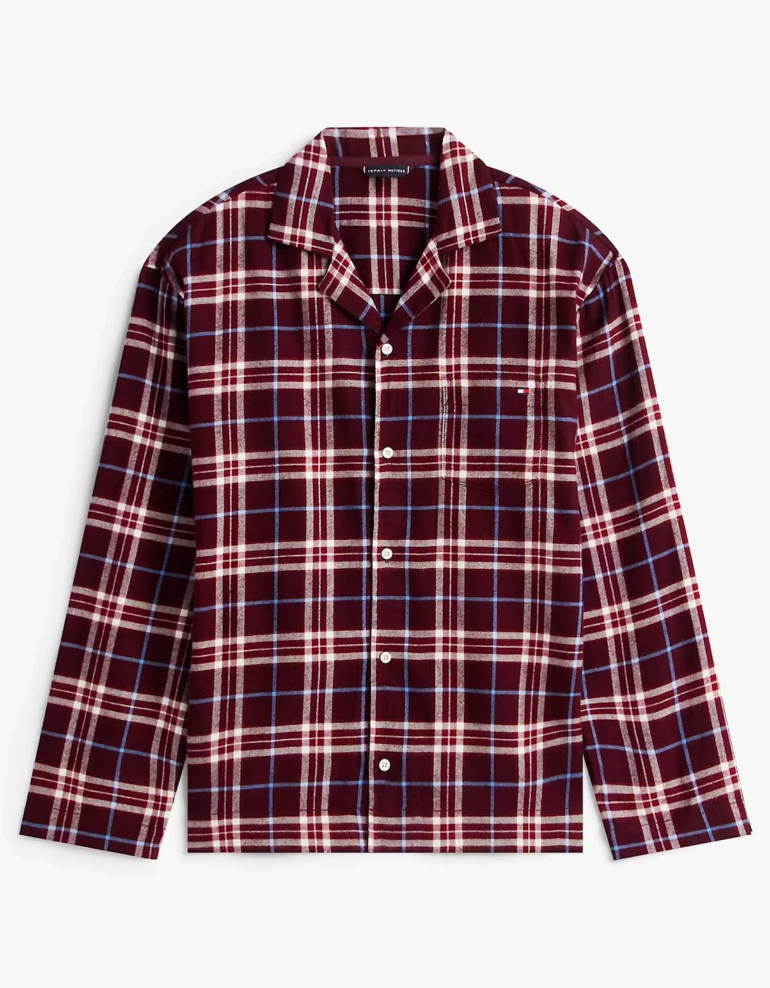 Tommy Hilfiger RELAXED FLANNEL PJ Mens Set Tartan Reiker Burgundy