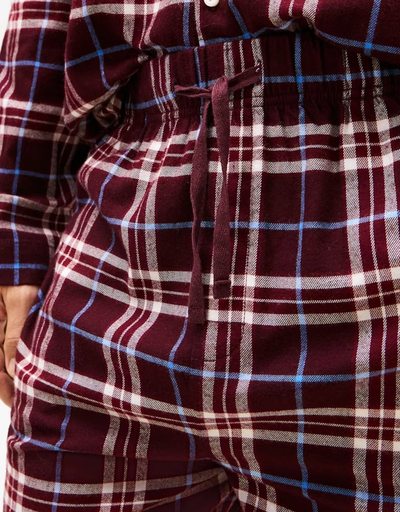 Tommy Hilfiger RELAXED FLANNEL PJ Mens Set Tartan Reiker Burgundy