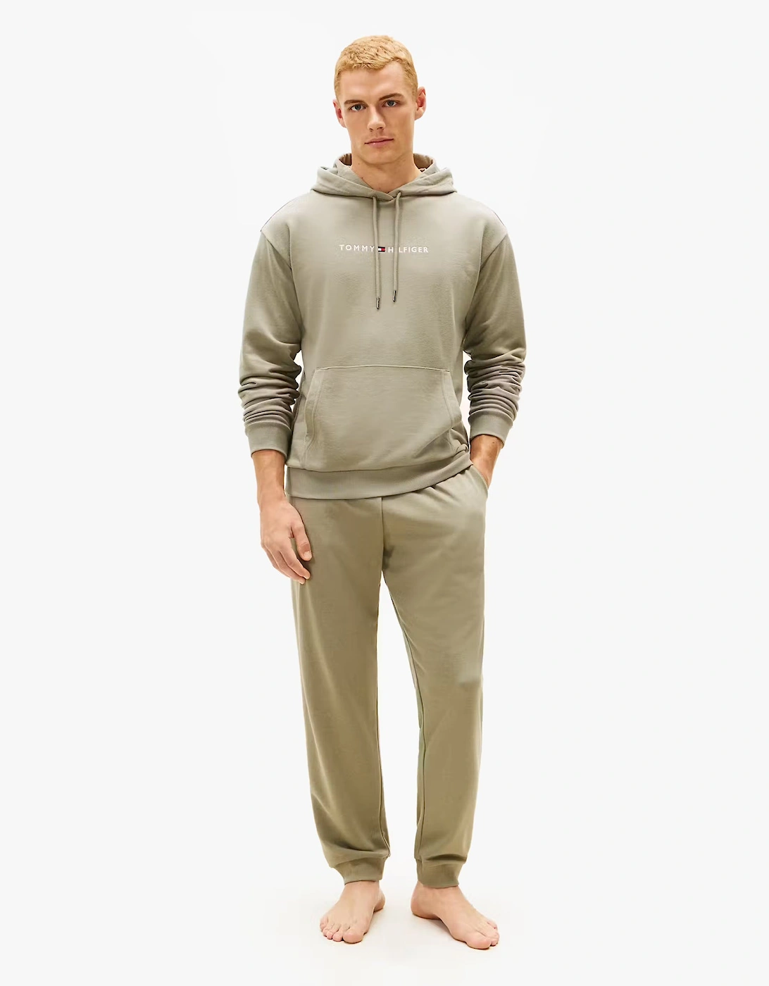Tommy Hilfiger HOODIE Mens Drawstring Lounge Hoody Utility Sage