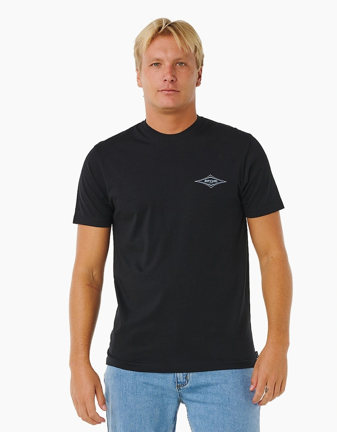 Ripcurl Men's Black Rip Curl Streamline Diamond Short Sleeve T-Shirt  44 2XL