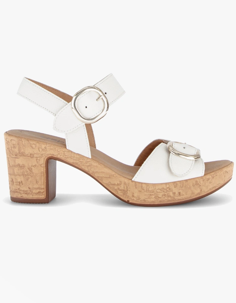 FANTASTICA Womens Ankle Strap Sandals Cream