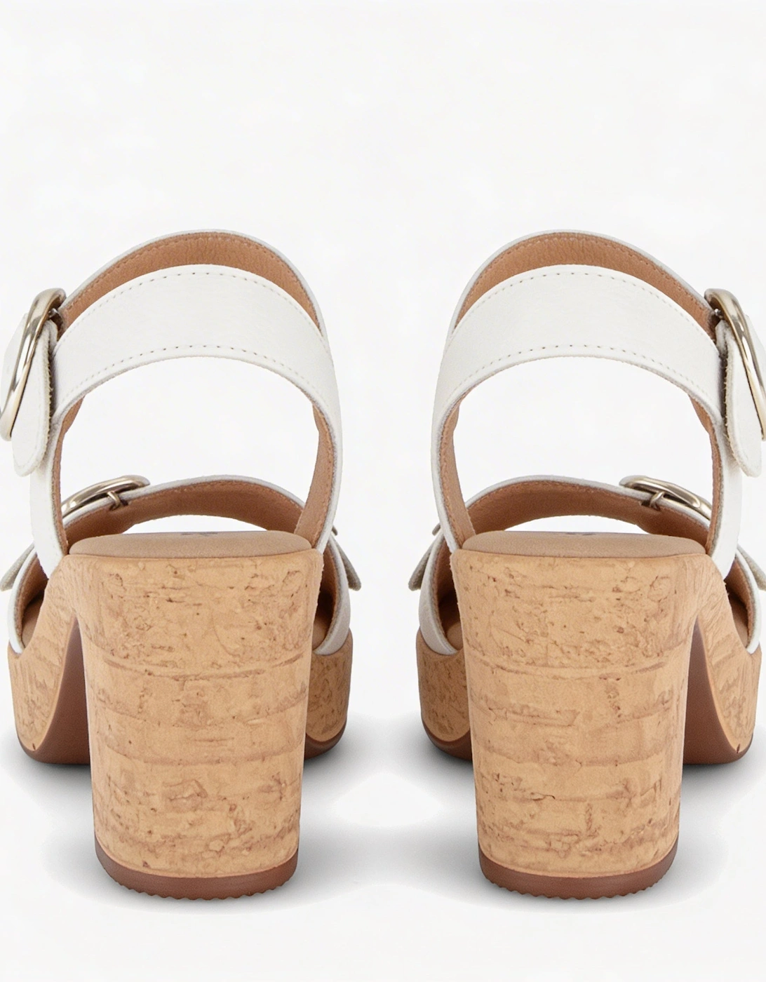 FANTASTICA Womens Ankle Strap Sandals Cream