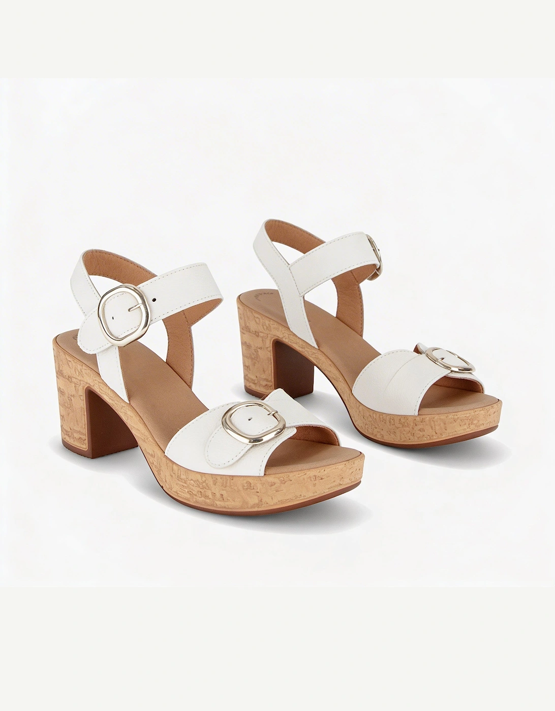 FANTASTICA Womens Ankle Strap Sandals Cream