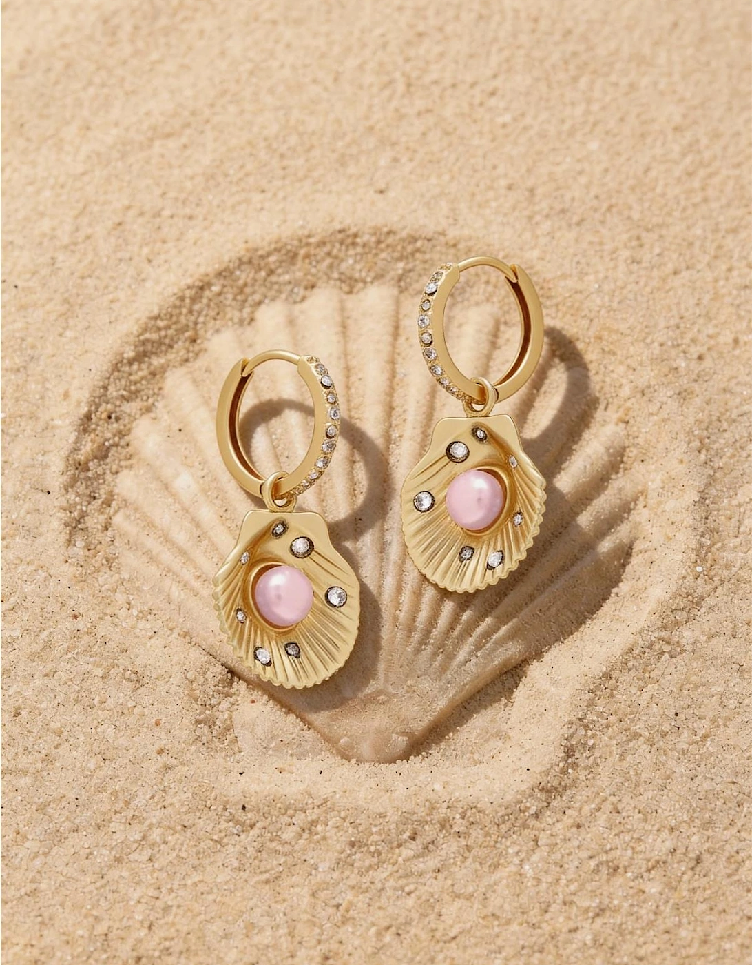 Sea Shell Pearl Earrings Multi Colour