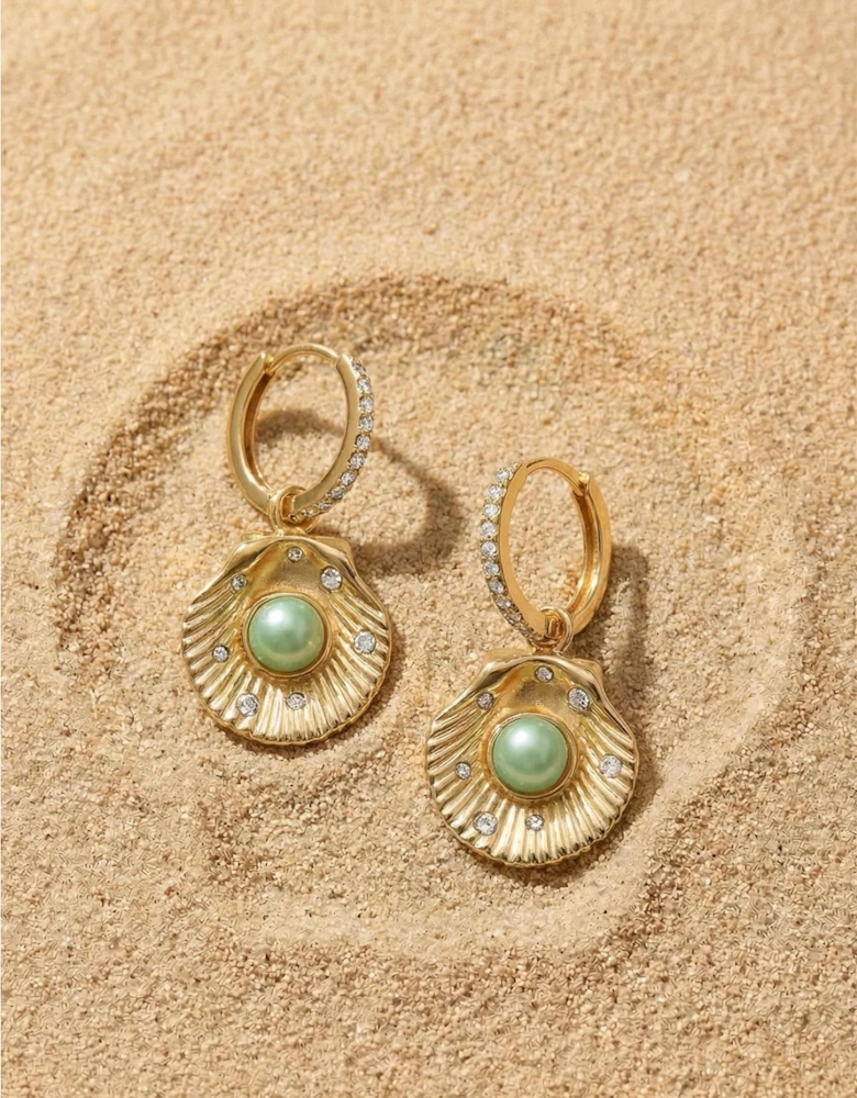Sea Shell Pearl Earrings Multi Colour