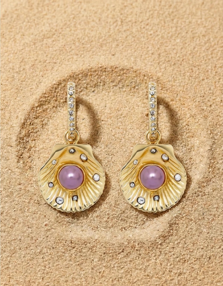 Sea Shell Pearl Earrings Multi Colour