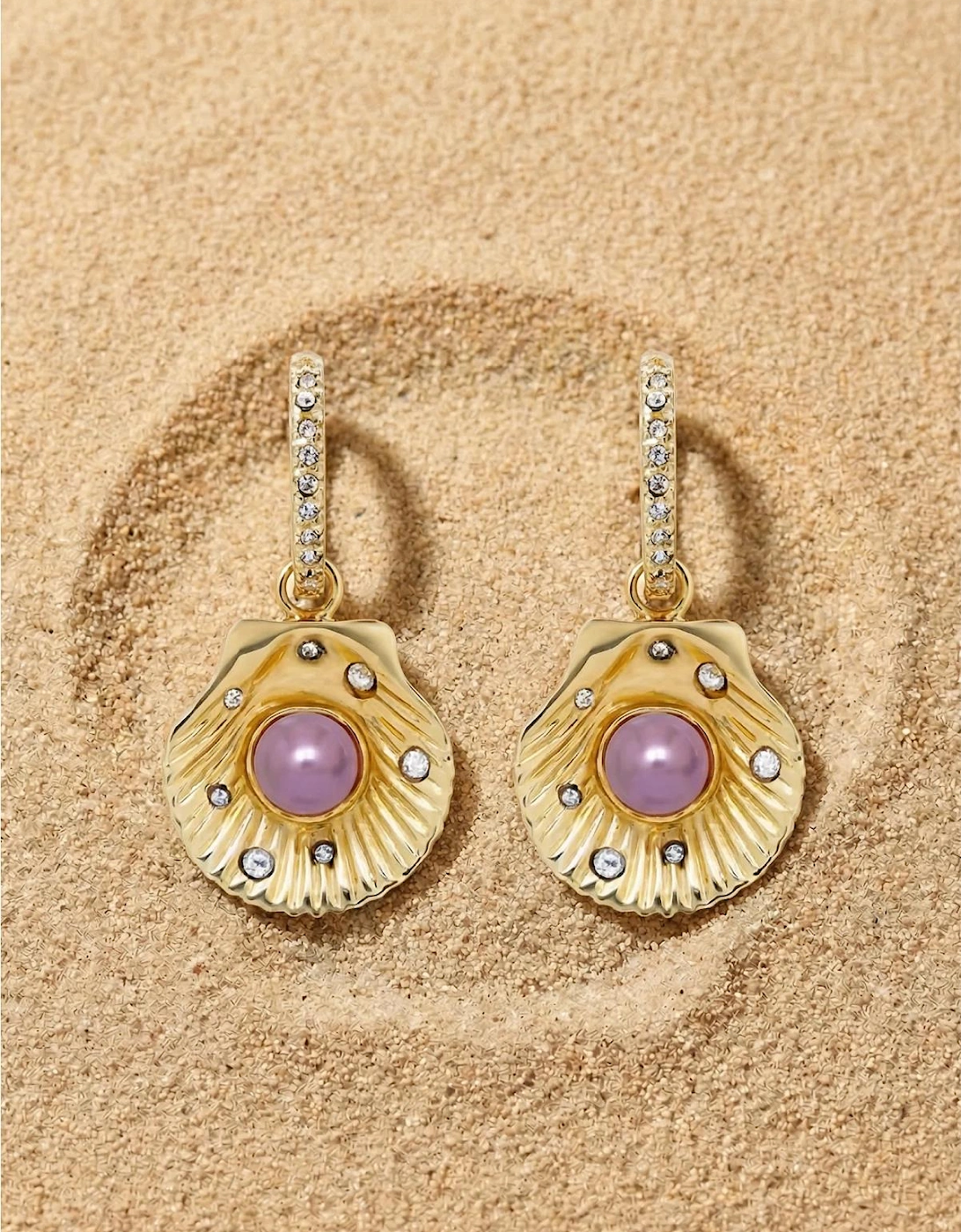 Sea Shell Pearl Earrings Multi Colour