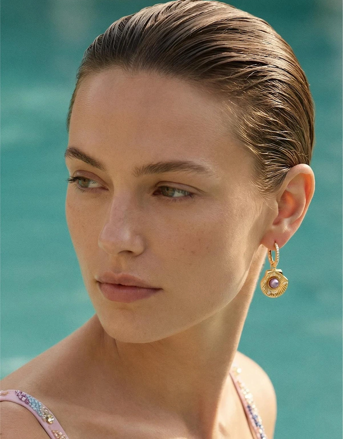 Sea Shell Pearl Earrings Multi Colour, 10 of 9