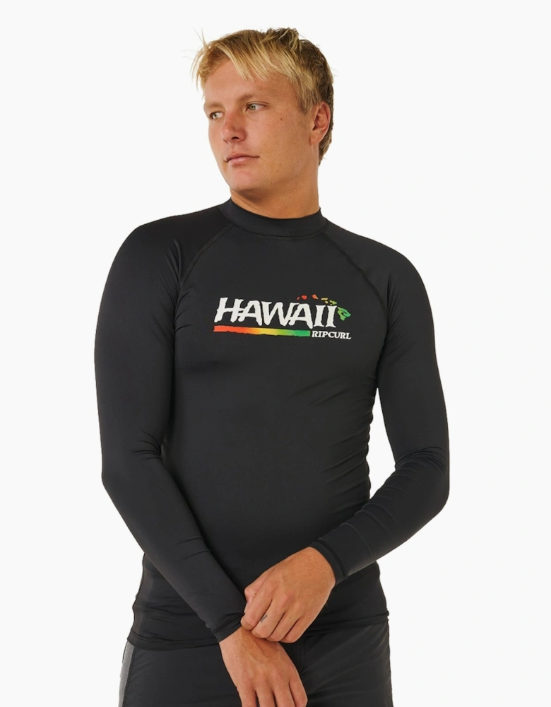 Rip Curl Mens Hawaii Gritty UPF Long Sleeve Rash Vest