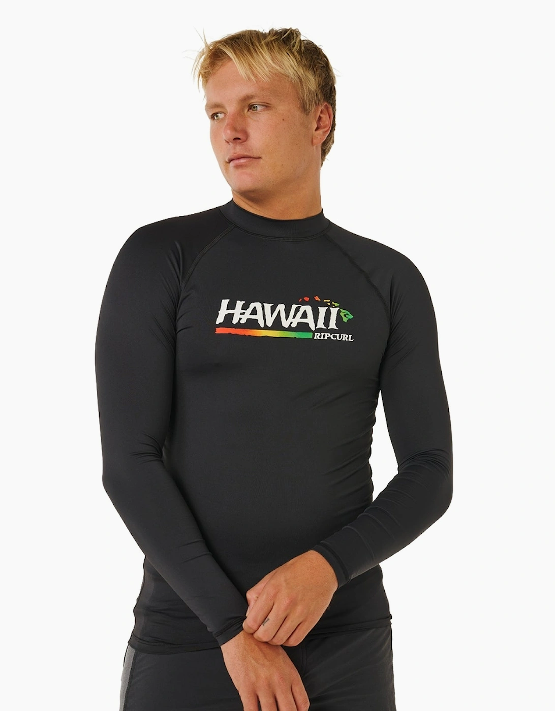 Ripcurl Ripcurl Men's Rip Curl Mens Hawaii Gritty UPF Long Sleeve Rash Vest - Black