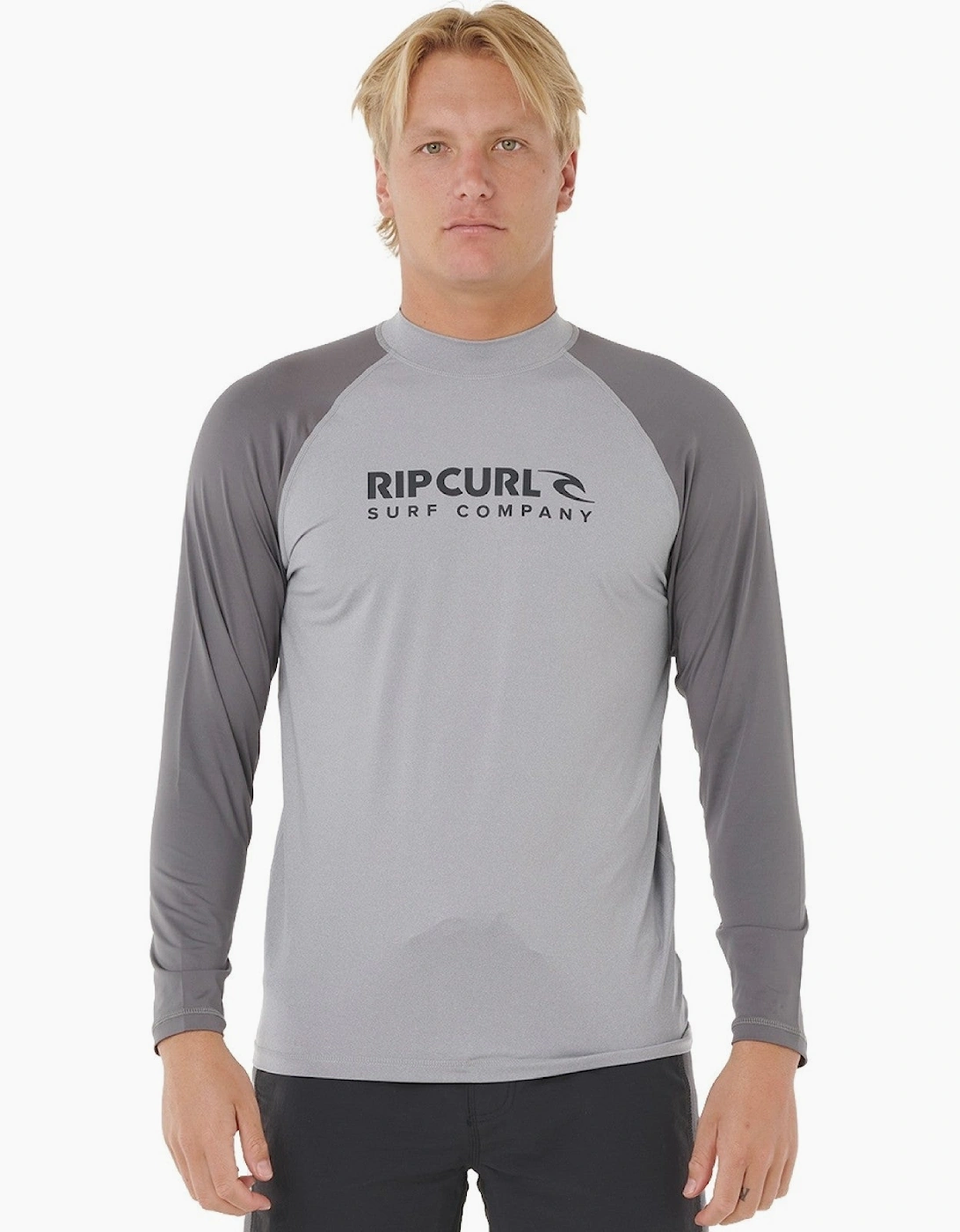 Ripcurl Men's Grey Rip Curl Shock Upf Long Sleeve Rash Vest - Size L