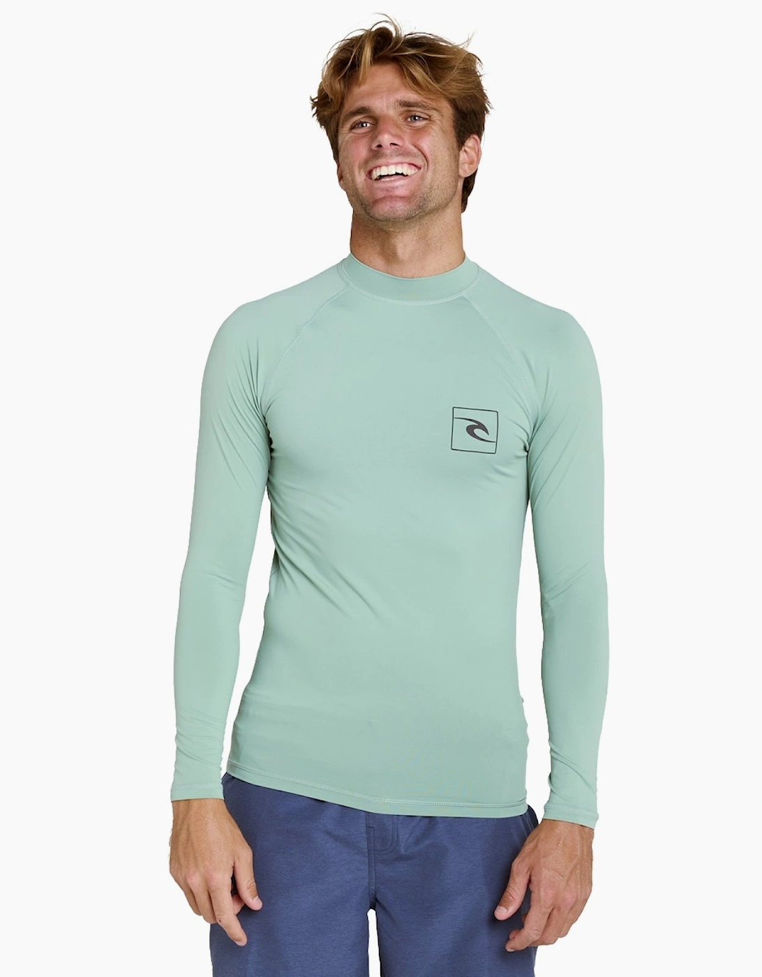 Ripcurl Men's Green Rip Curl Streamline Upf Long Sleeve Rash Vest  2XL