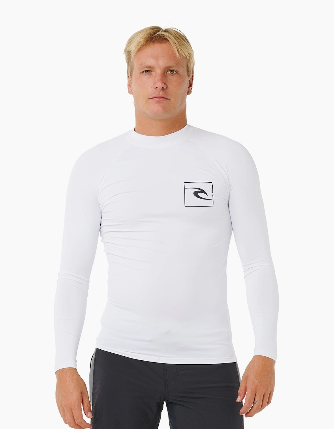 Ripcurl Men's White Rip Curl Streamline Upf Long Sleeve Rash Vest  L