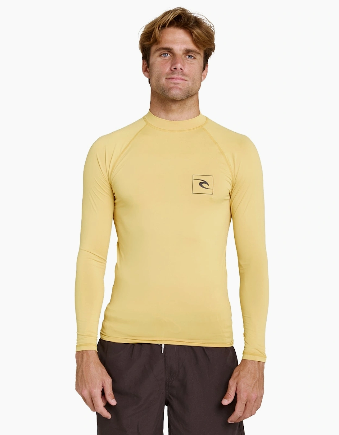 Ripcurl Men's Yellow Rip Curl Streamline Upf Long Sleeve Rash Vest  L