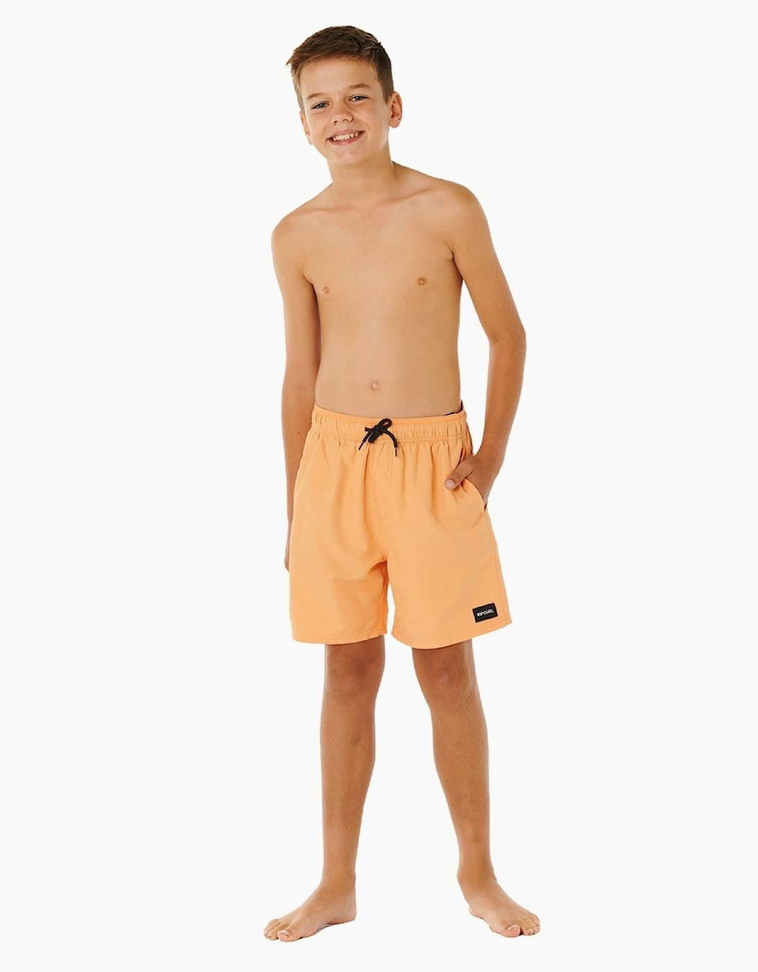 Ripcurl Boy's Rip Curl Kids Offset Volly Boardshorts - Mandarin Zest - Size: 12 years