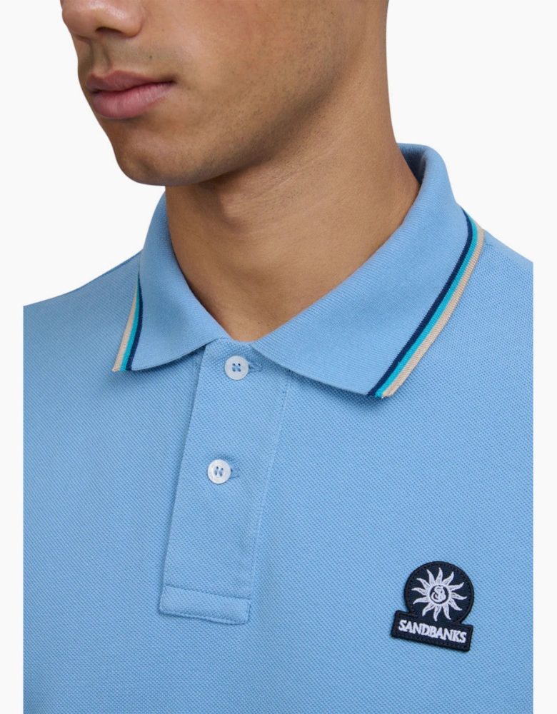 Tipped Badge Pique Polo S1-26 Dusty Pink