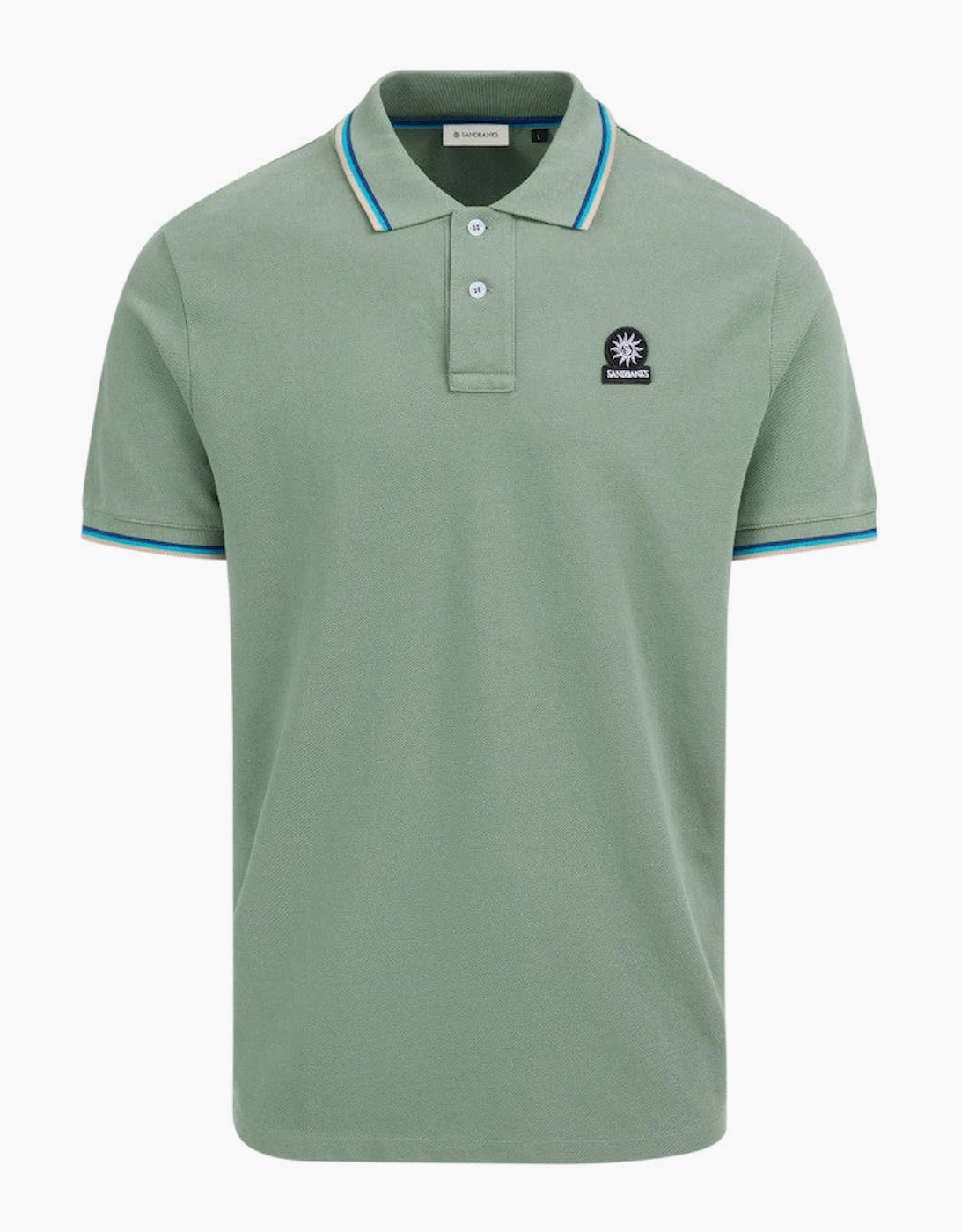 Tipped Badge Pique Polo S1-26 Sage, 5 of 4