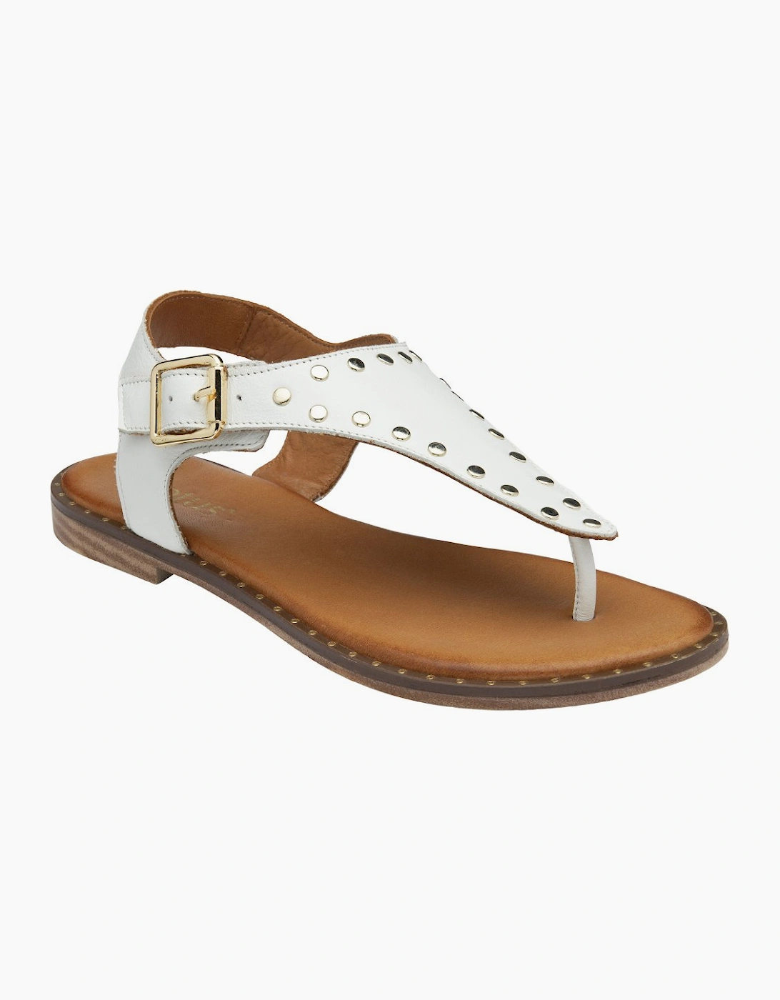 Lotus Women's White Juanita Toe Post Sandals - Size 8