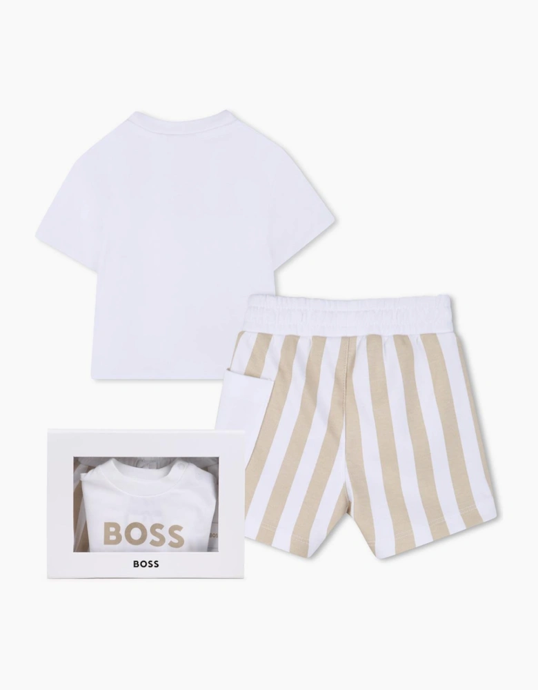BOSS BABY BOY STONE T SHIRT & SHORTS SET J53048