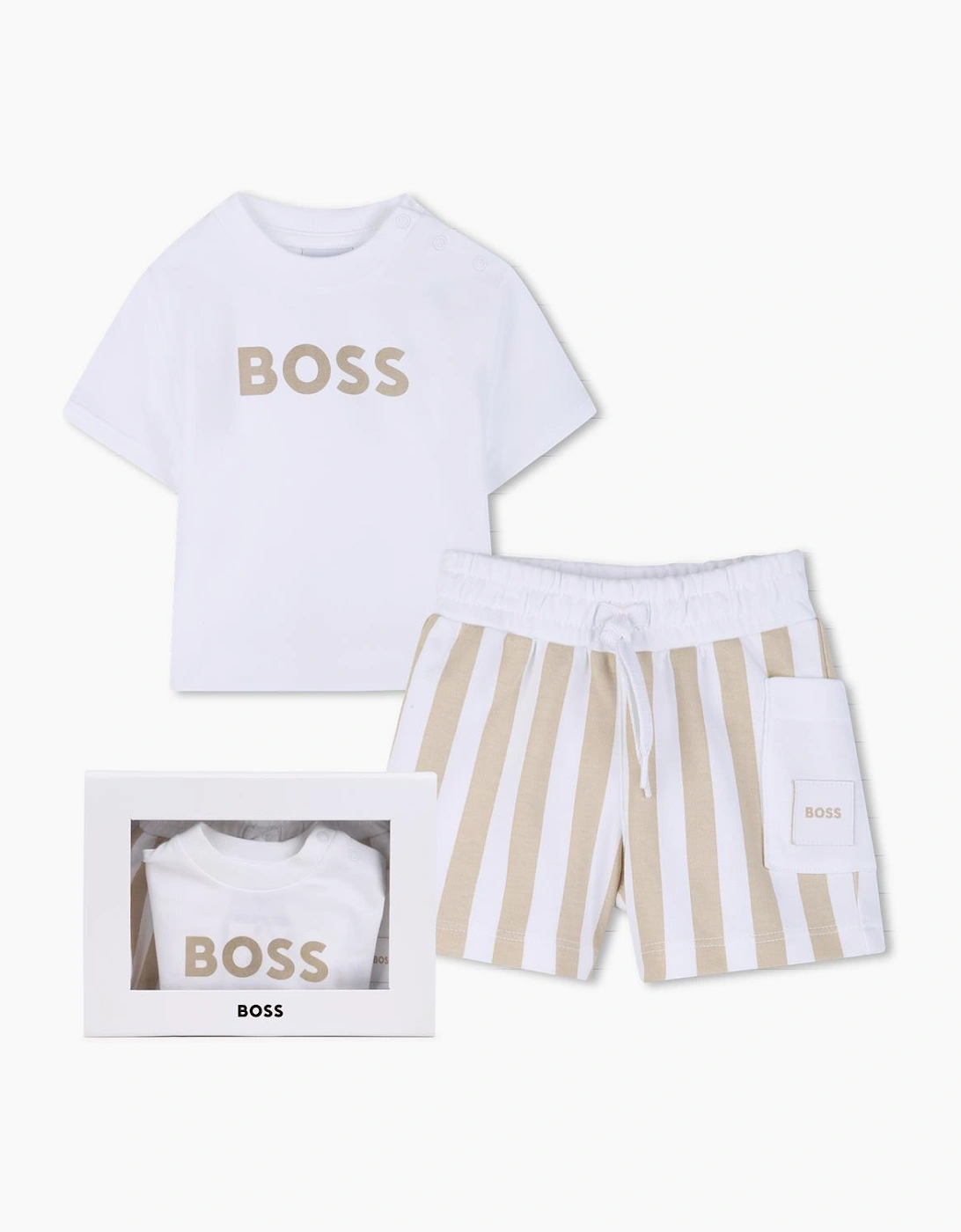 BOSS BABY BOY STONE T SHIRT & SHORTS SET J53048, 8 of 7