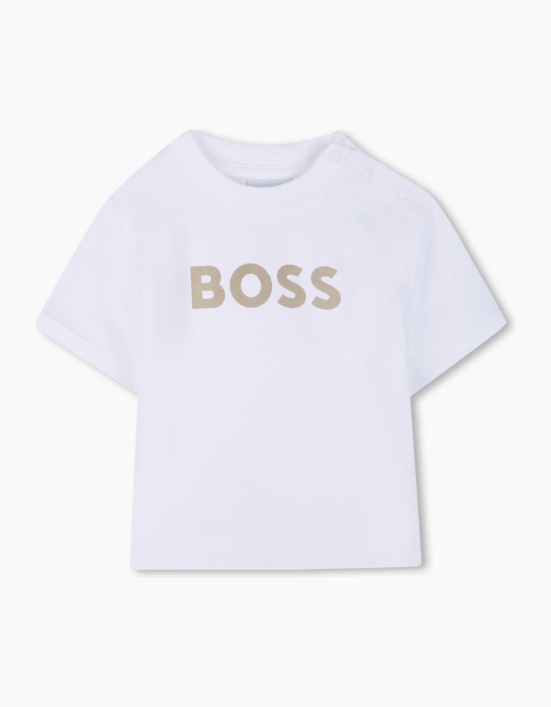 BOSS BABY BOY STONE T SHIRT & SHORTS SET J53048