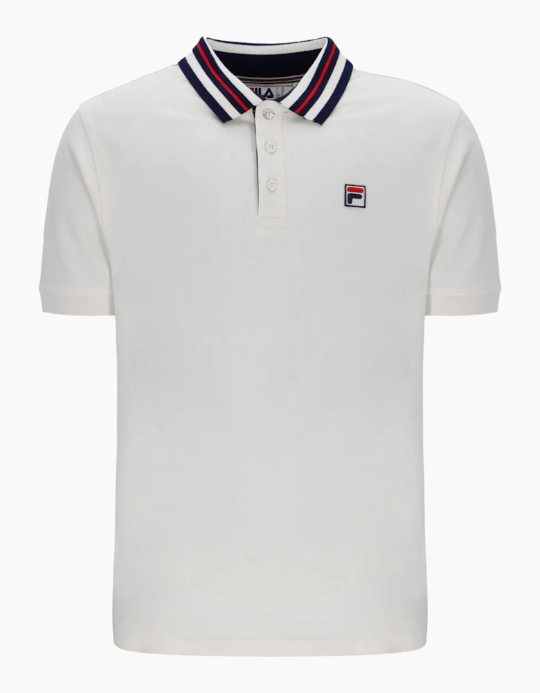 Fila Achille Heritage Contrast Collar Basic Polo Shirt Gardenia