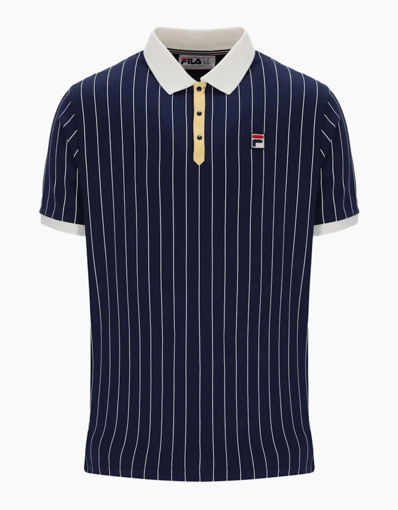 BB1 Classic Striped Polo Shirt Navy/Raffia/Gardenia