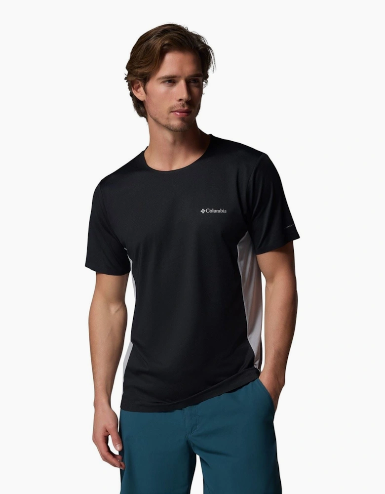 Three Pitch SS Crew Polyester Men's Black Activewear T-Shirts