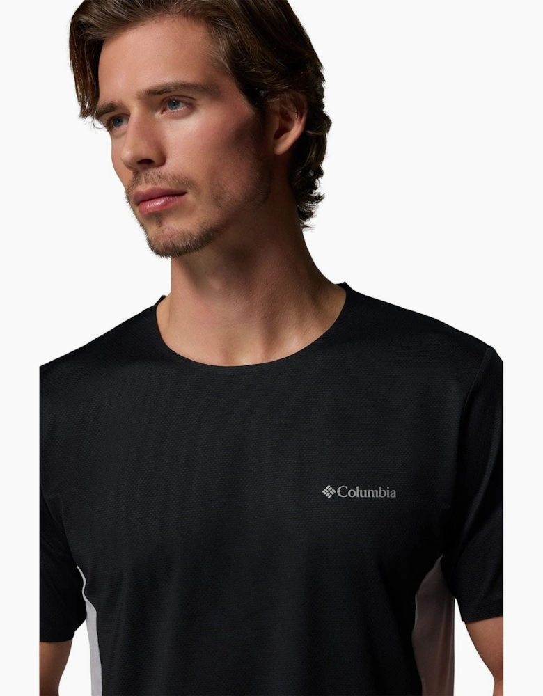 Three Pitch SS Crew Polyester Men's Black Activewear T-Shirts