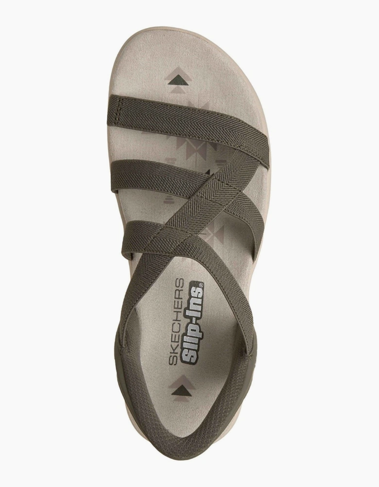 Reggae Slim Stretch Flex Textile Women's Olive Sandals