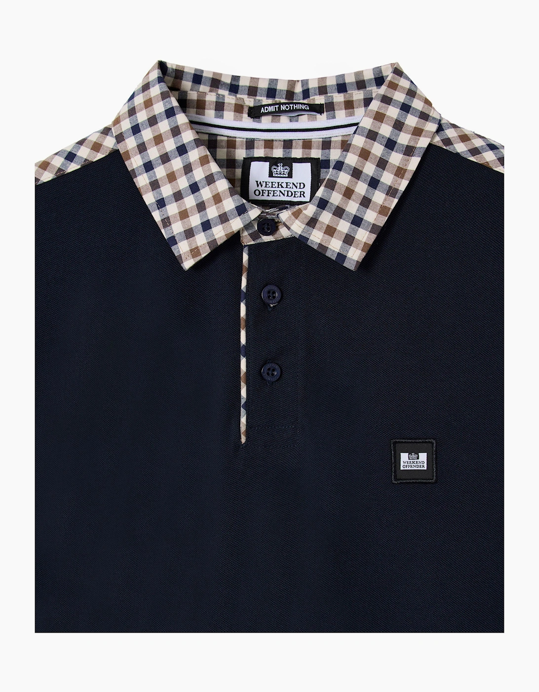 Costa Mid House Check Collar Polo NAVY