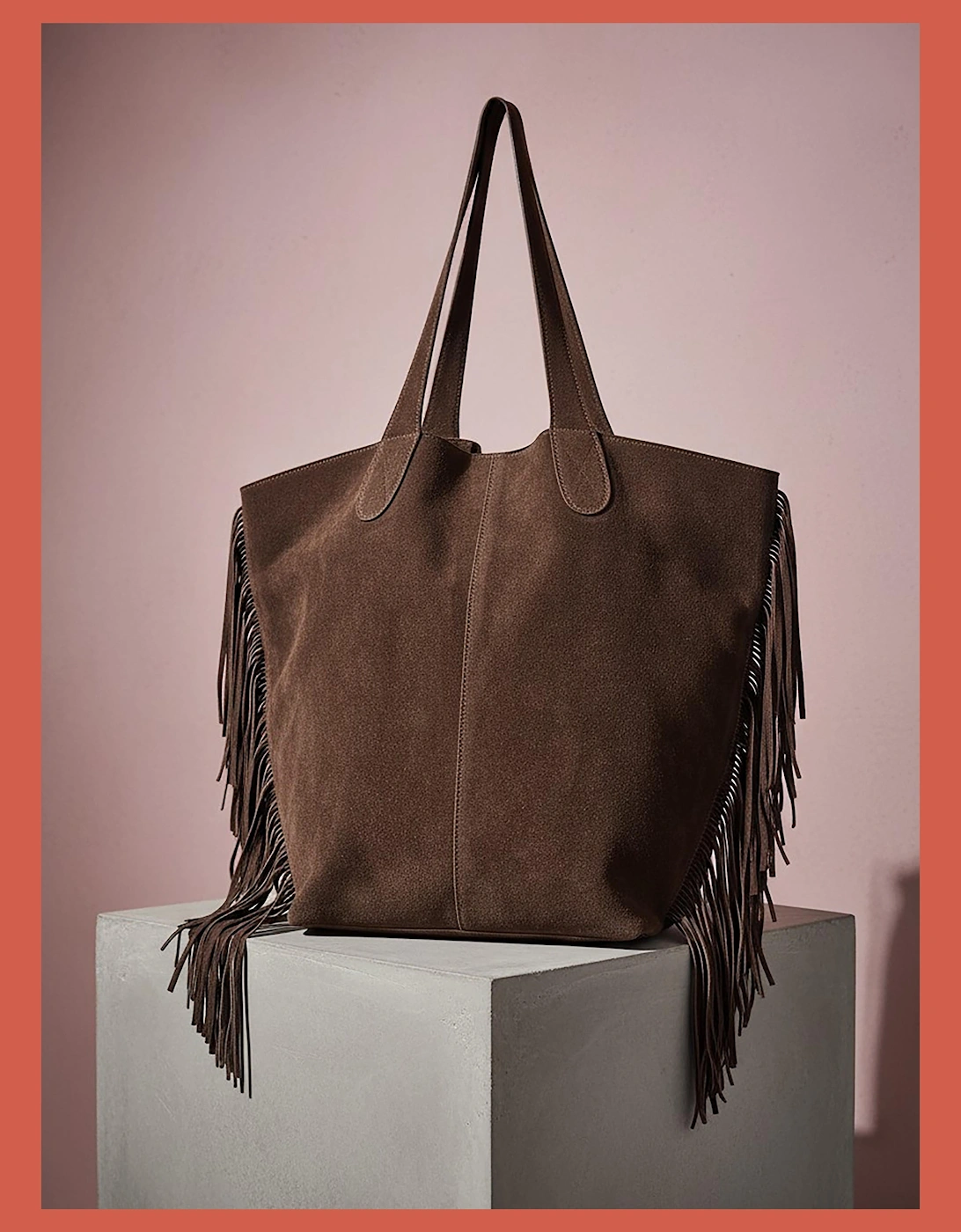 Vancouver Soft Suede Tote - Chocolate, 4 of 3