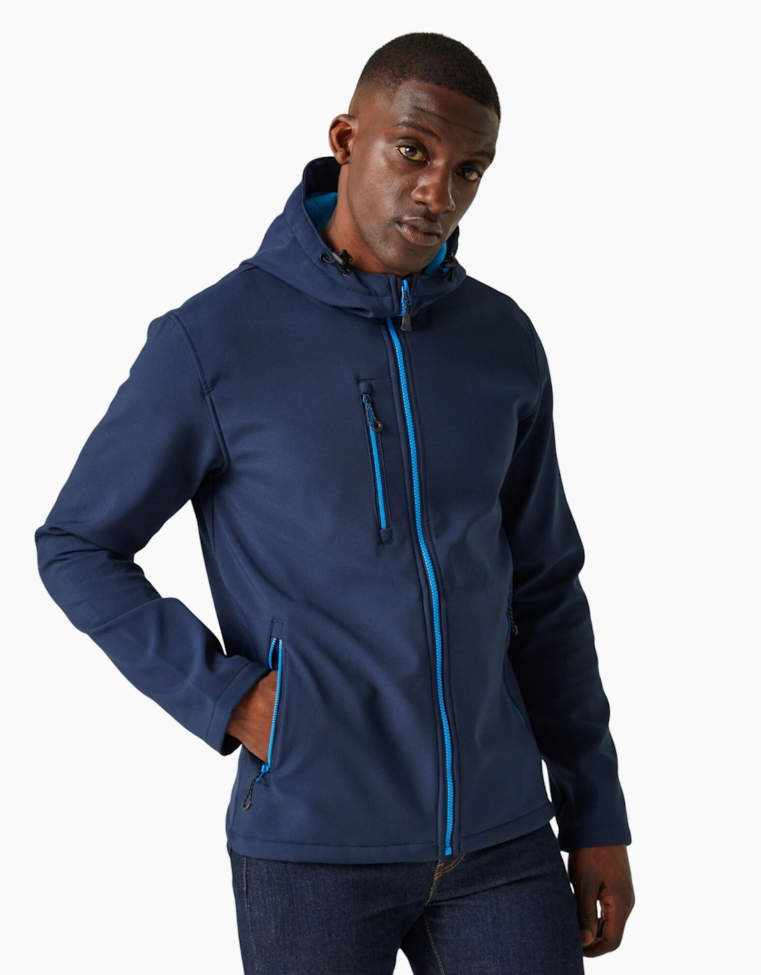 Mens Navigate Double Layered Hooded Soft Shell Jacket