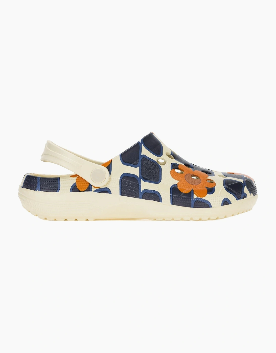 Regatta Women's Giant Square Flower Orange Orla Kiely Slip On Clog Sandals  8 Size 8 Uk