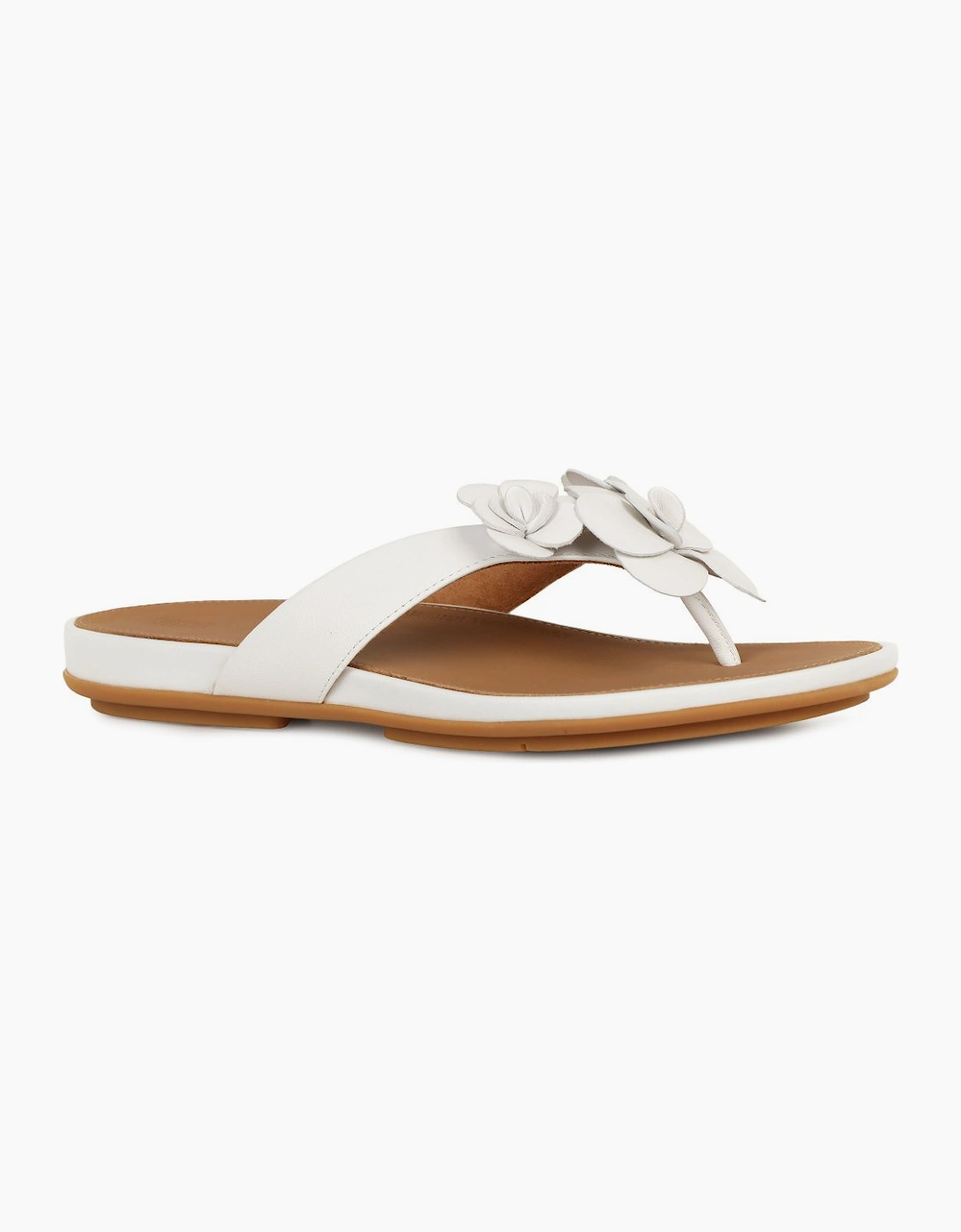 Fitflop Women's White Gracie Flower Toe Post Sandals - Size: 5