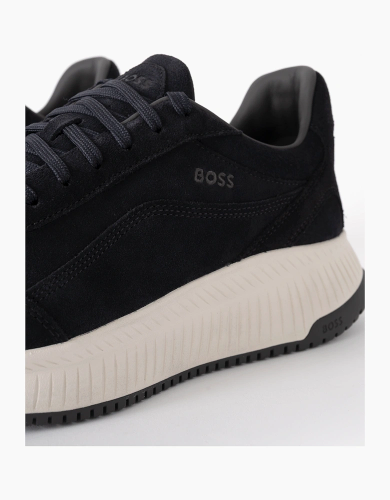 BOSS Orange TTNM EVO Mens Suede Trainers - Dark Blue 401
