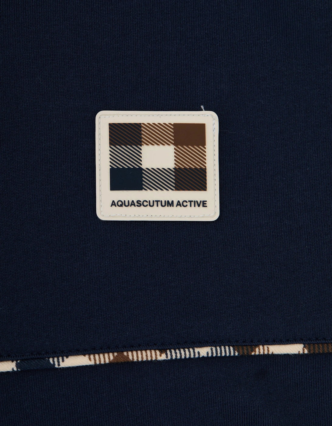 Aquascutum Mens Club Check Piping T-Shirt - Navy 11