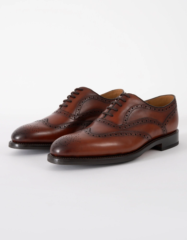 Hunstanton Hand Antiqued Calf Leather Mens Oxford Shoes - Cognac