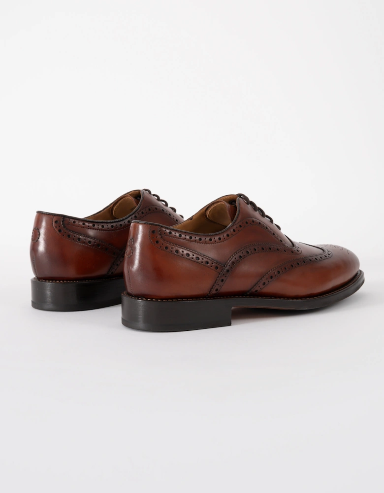Hunstanton Hand Antiqued Calf Leather Mens Oxford Shoes - Cognac