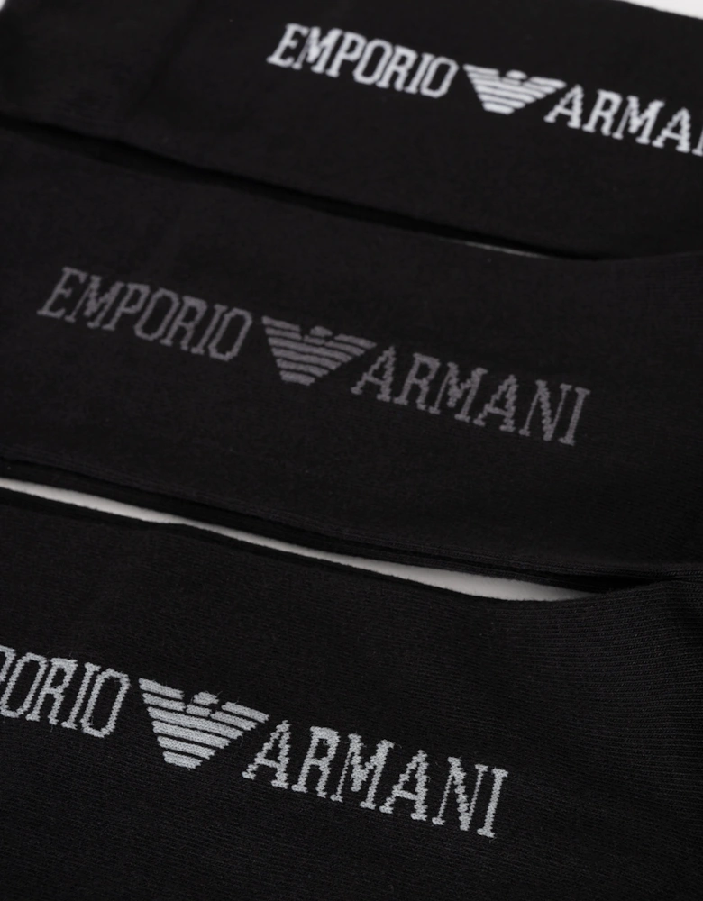 3-Pack Mens Short Socks - Black/Black/Black