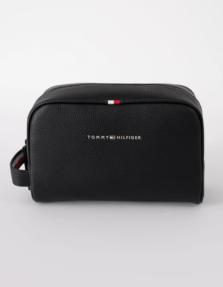 Essential PU Mens Washbag - Black