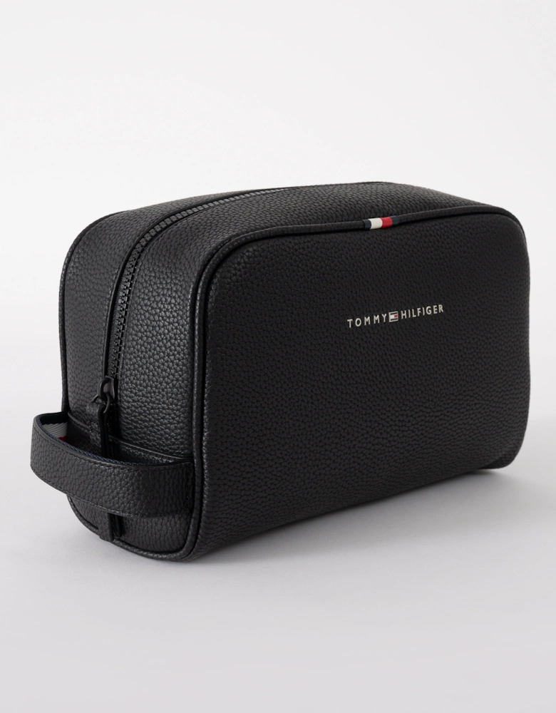 Essential PU Mens Washbag - Black