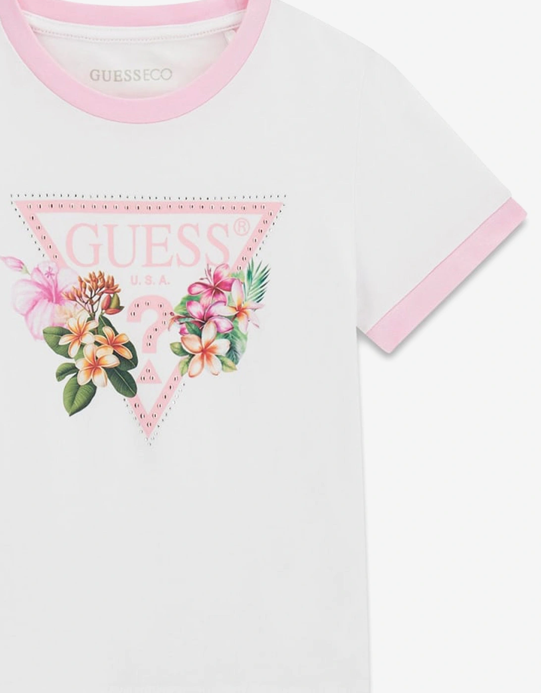 Girls Hawaiian Logo Cropped T-Shirt in White