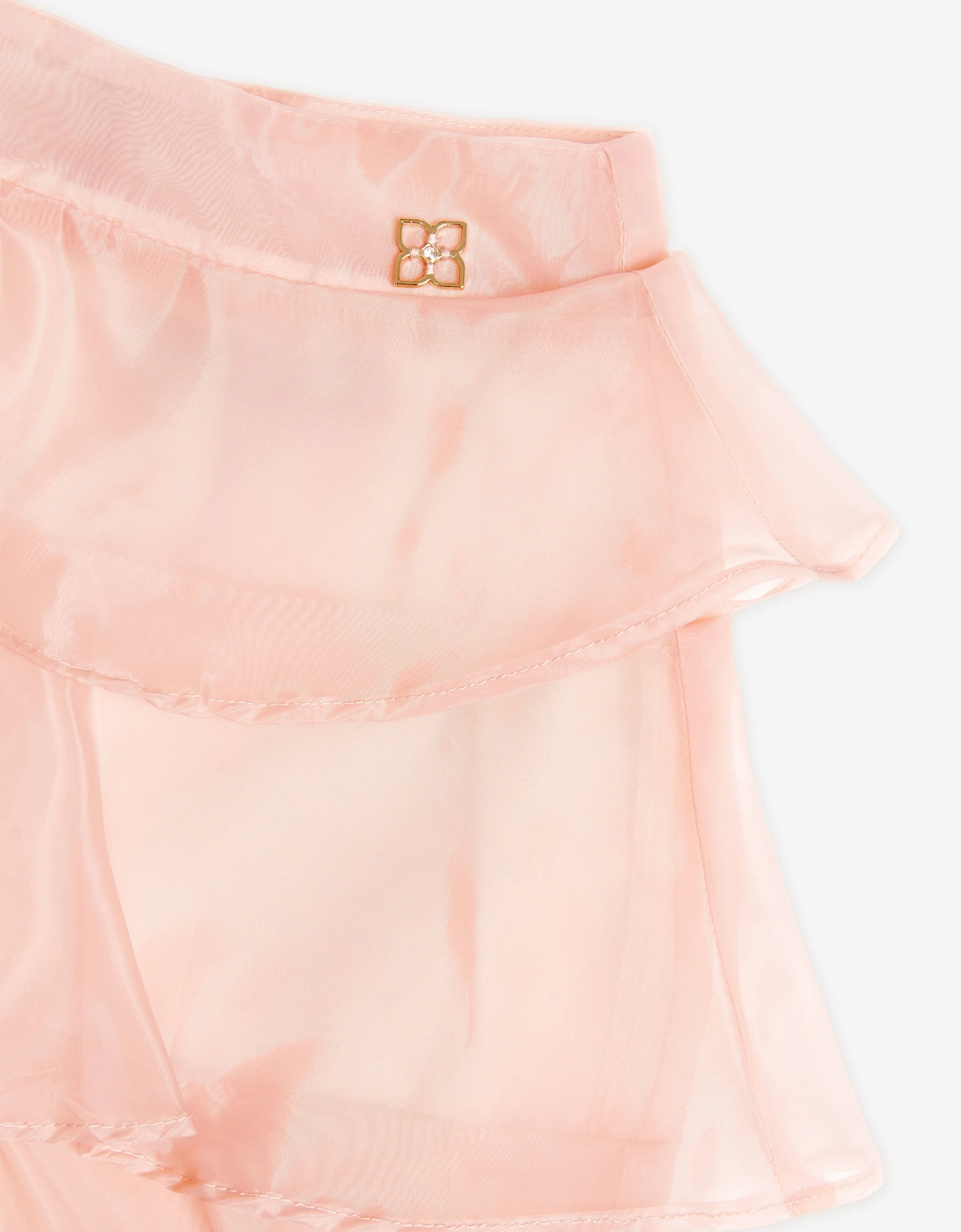 BCBGMAXAZRIA Girls Tiered Organza Skirt in Pink